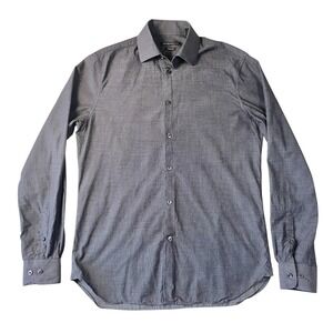 John Varvatos Shirt Men's Size 15.5/Medium Gray Button Up Modern Fit Long Sleeve